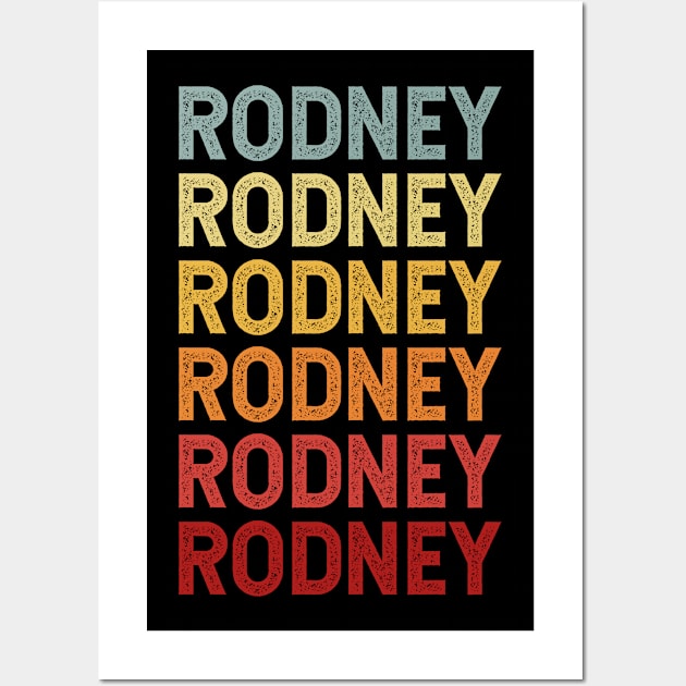 Rodney Name Vintage Retro Gift Named Rodney Wall Art by CoolDesignsDz